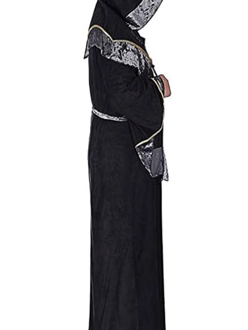 Black Wizard Costume with Silver Trim - Brand Unknown ADULT MEN COSTUME MEDIUM - Picture 5 of 6